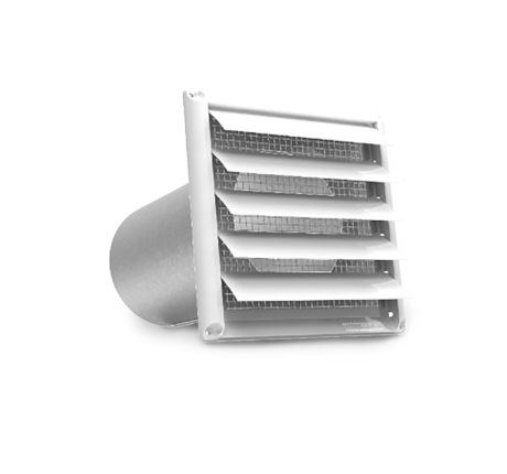 Louvered Vent Hood with Metal Screen